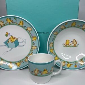Tiffany & Co. 3-Piece Porcelain Chicks Baby Set